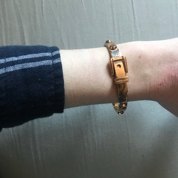 Rose Gold Michael Kors studded buckle bangle - Picture 2 of 4